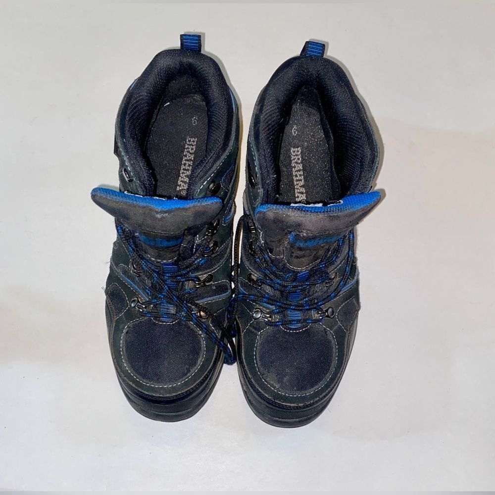 Brahma Men's Black and Blue Hiking Outdoor Work Boots Steel Toe Waterproof 9US